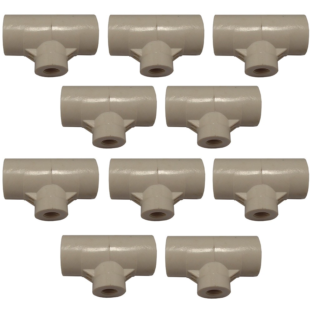 10 PVC 1/2" Tee Fittings for Hen/Poultry Drinker Waterer Cups & Nipples