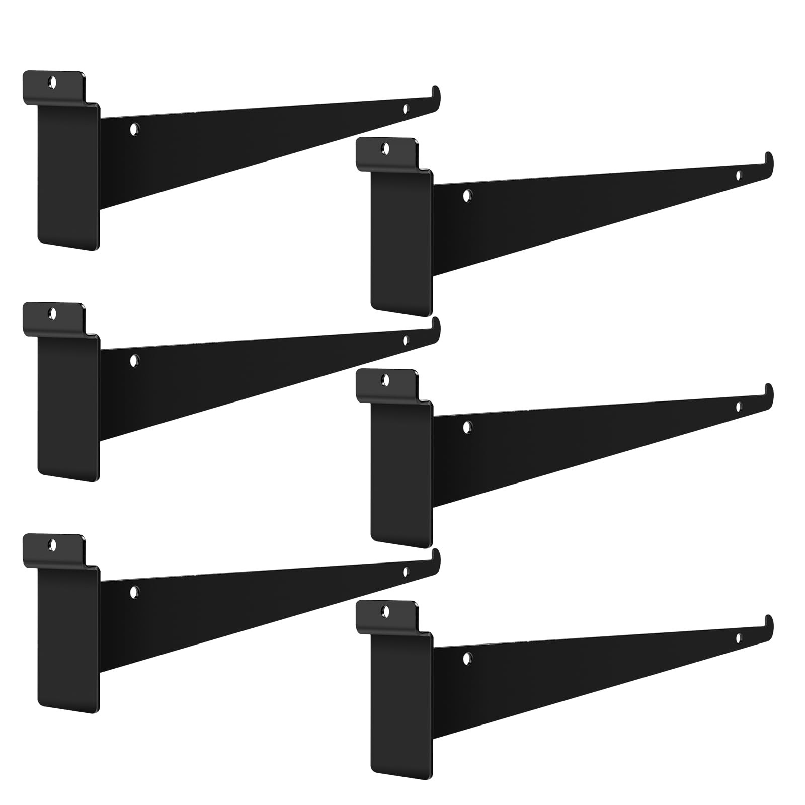 6 Pack Slat Wall Shelf Bracket 12 Inch, Heavy Duty Slatwall Shelf Brackets fo...