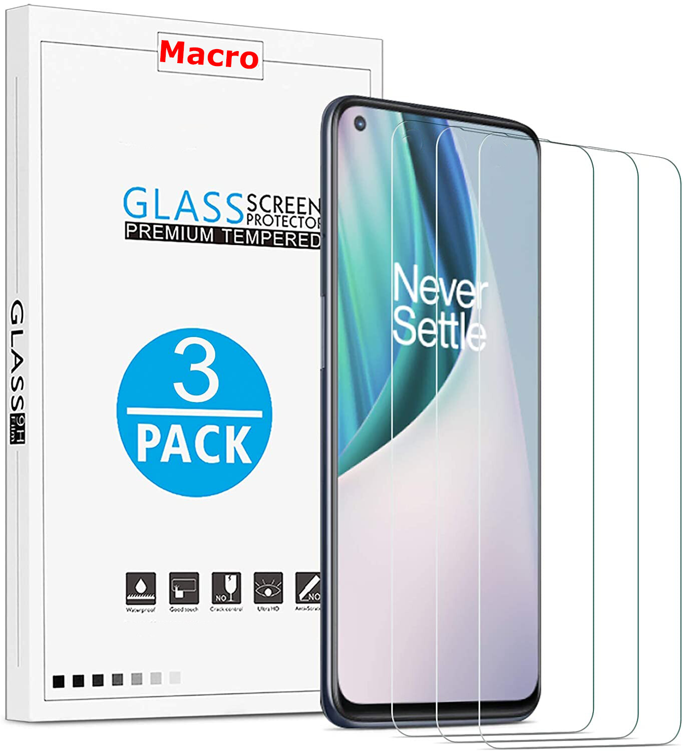 [3-Pack] Tempered Glass Screen Protector for OnePlus Nord N10 5G / Nord N100