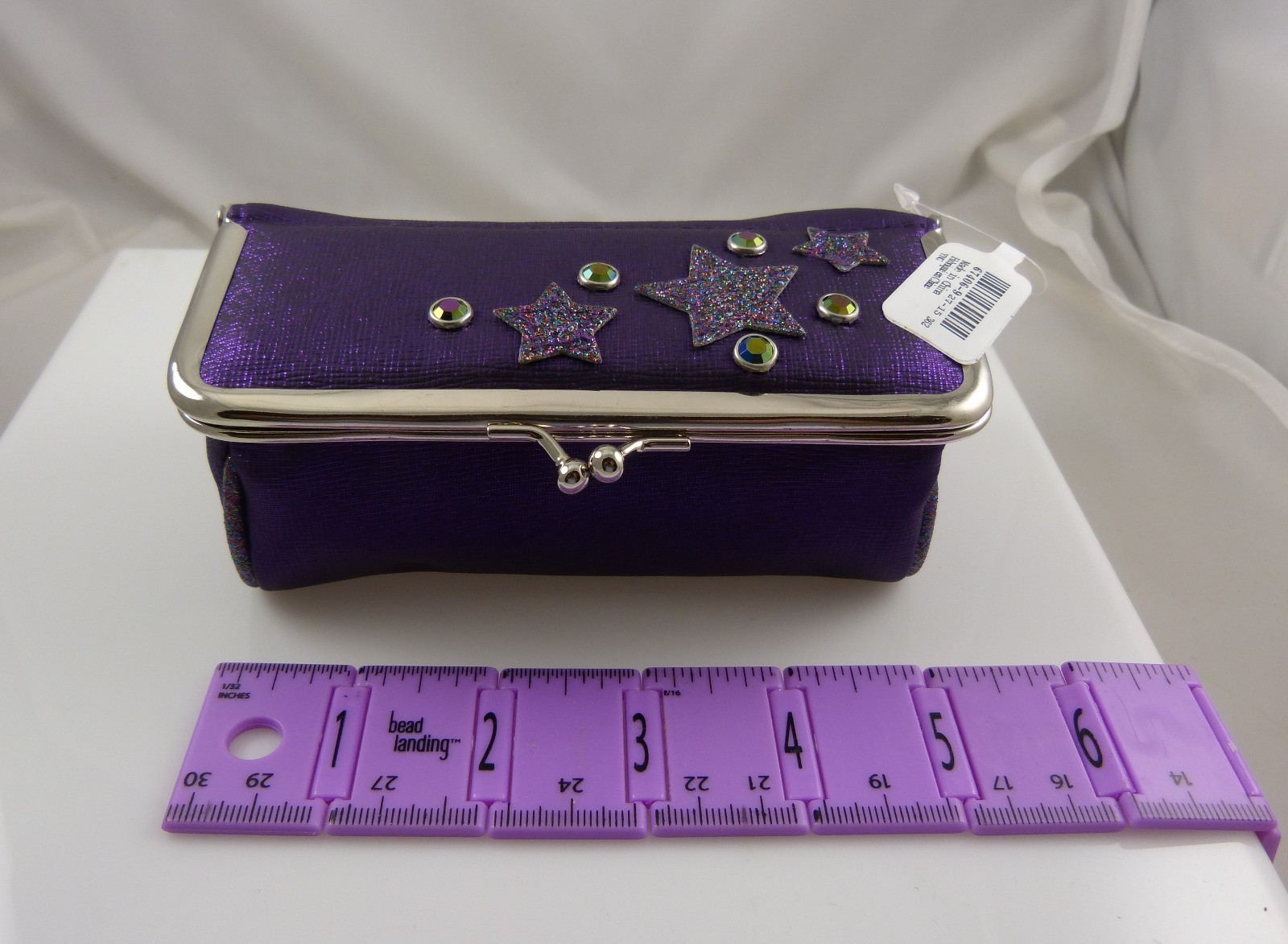 purple stars case or makeup bag pouch cosmetic