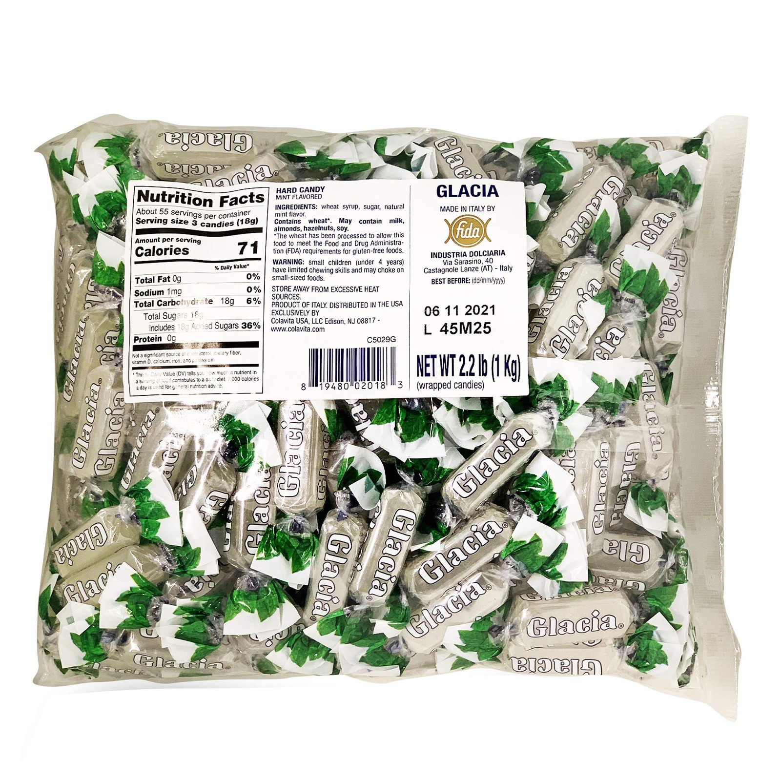 Glacia Mint Hard Candy - 2.2 lbs Bulk Pack for Fresh Breath & Enjoyment