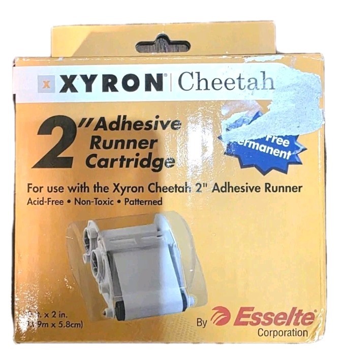 Xyron Cheetah Replacement 2 Adhesive Runner Cartridge Roll On Permanent