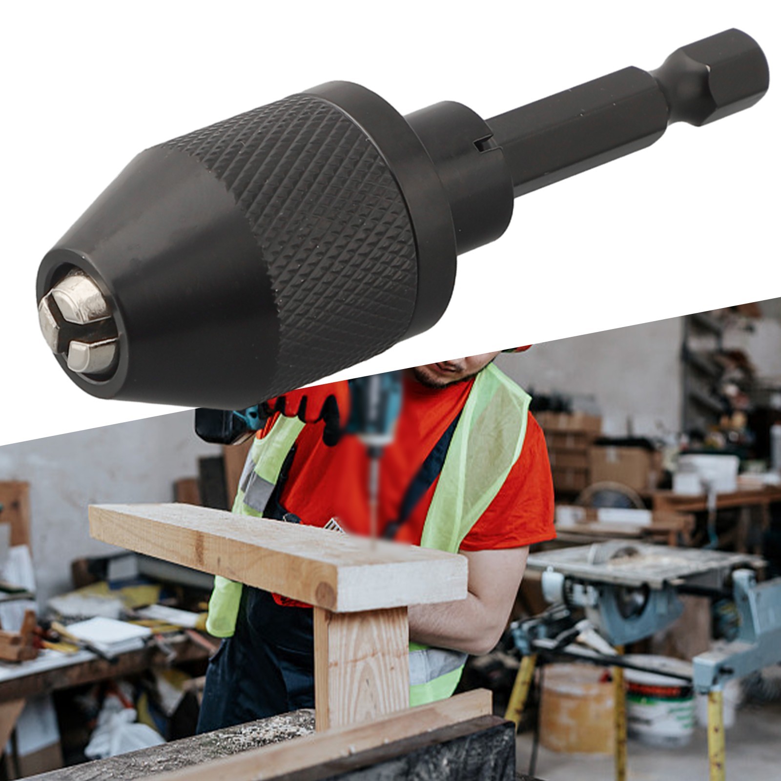 Drill Chuck Keyless Hex Shank Quick Change Tightens Workholding 0.3-6.5mm