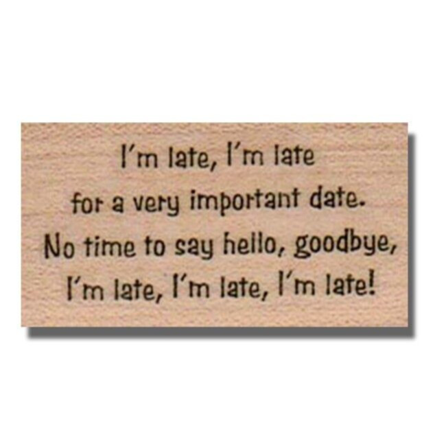ALICE IN WONDERLAND, Rubber Stamp, White Rabbit, I'm Late, Mad Hatter, Tea Party