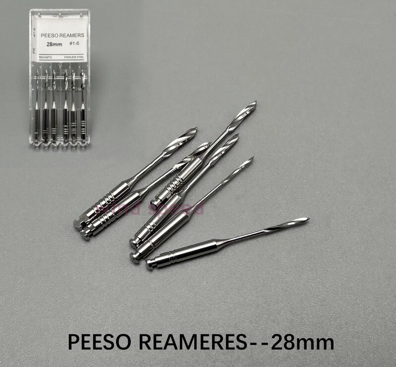 Dental PEESO REAMERES Drills Staniless Steel Endo Root Canal Files Reamer 28mm