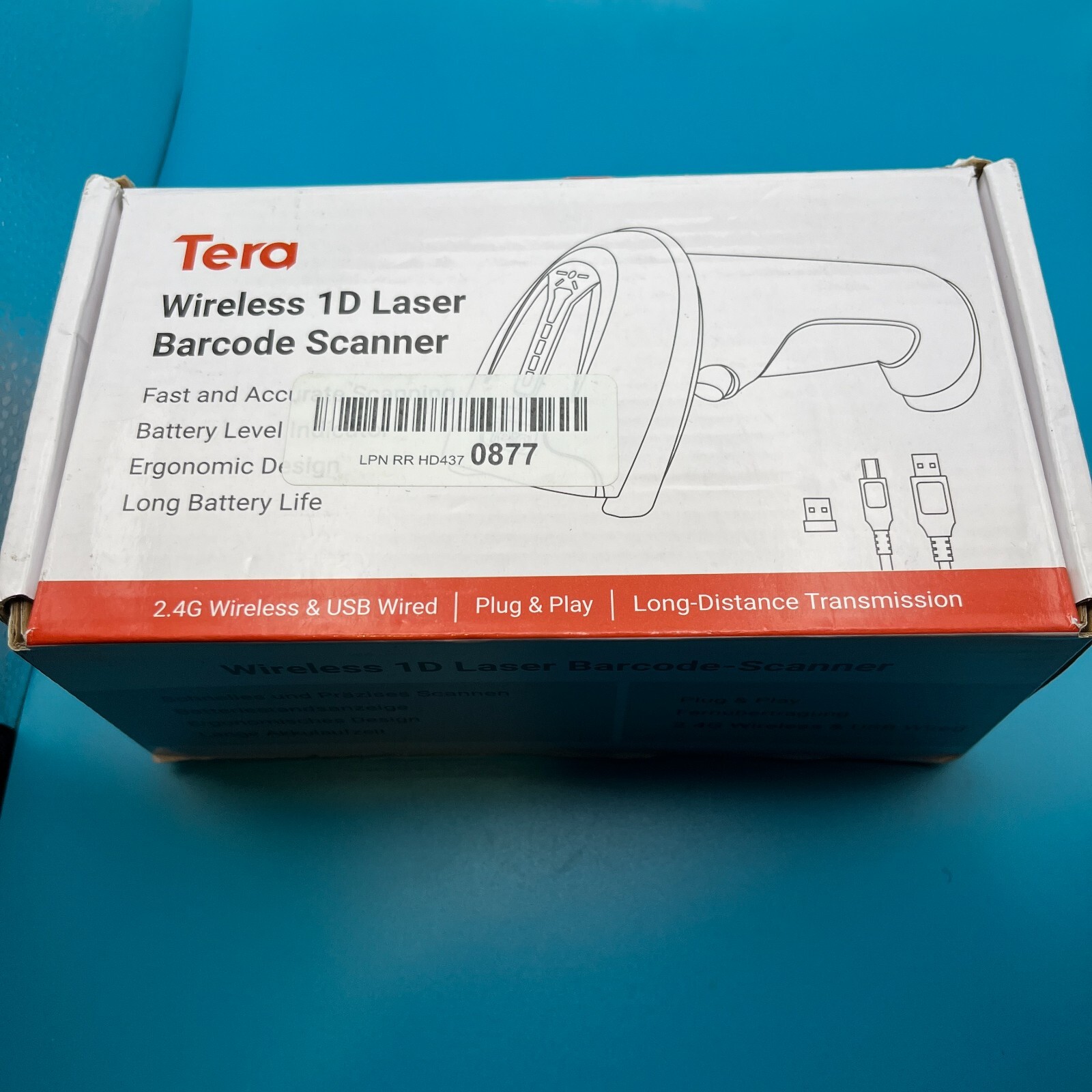 Brand New Tera 1D Wireless Laser Barcode Scanner Brand New Open Box