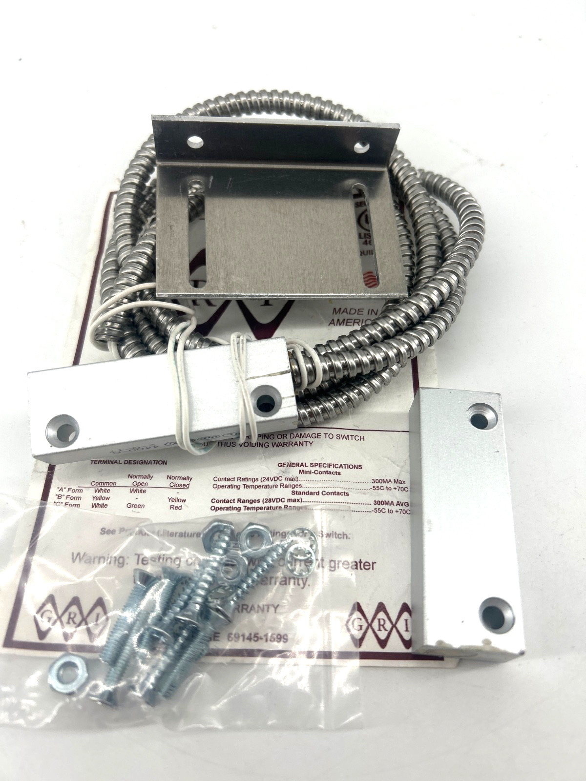 GRI 4405-A Surface Mount Switch Set 2-1/2" Standard Gap 5W 175VDC 4400-A-48