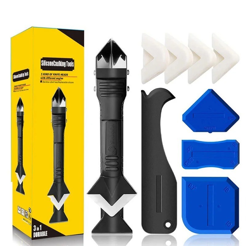 5 in 1 Caulk Remover Tool Silicone Sealant Scraper Grout Finishing Kit