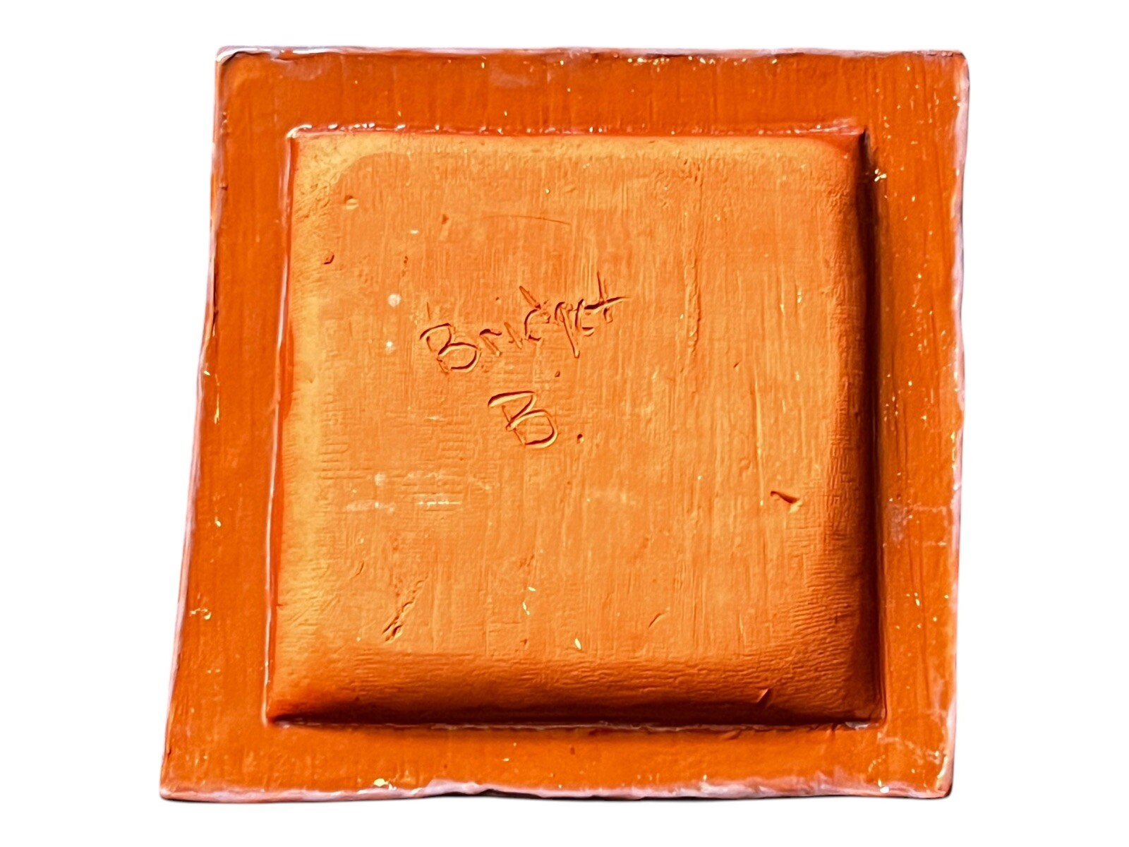 Handcrafted Signed Square Purple Dish 8.5” x 8.5” Excellent Used Condition