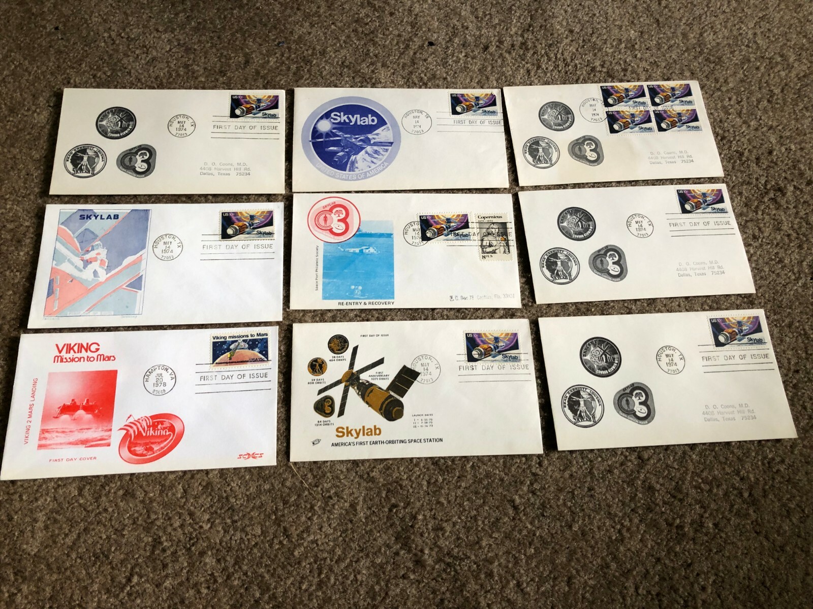 FRE-124 1970s Space Exploration - Moon/Mars/Jupiter First Day Cover lot of 60