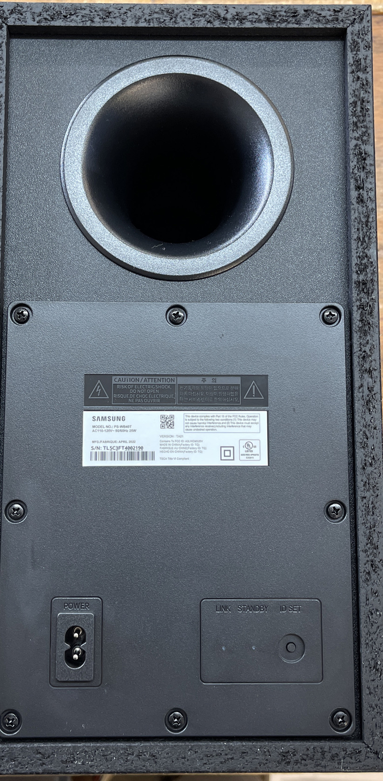 samsung PS-WB40T sub-woofer
