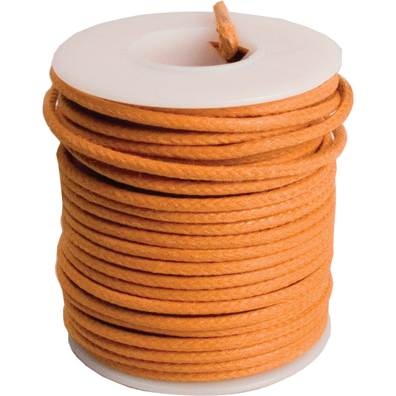 Wire, 20 AWG Solid Core, Lacquered Cloth Cover, 600V, Orange, Length: 25 feet