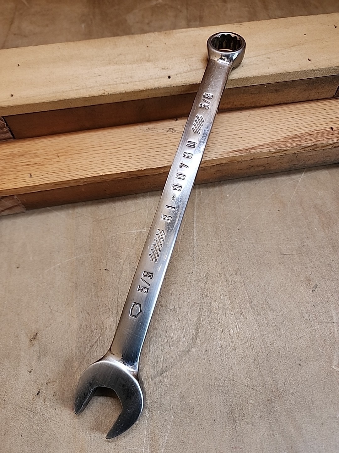 Craftsman 5/8" Full Polish 12pt Gun Metal Chrome Combination Wrench 81-997GM