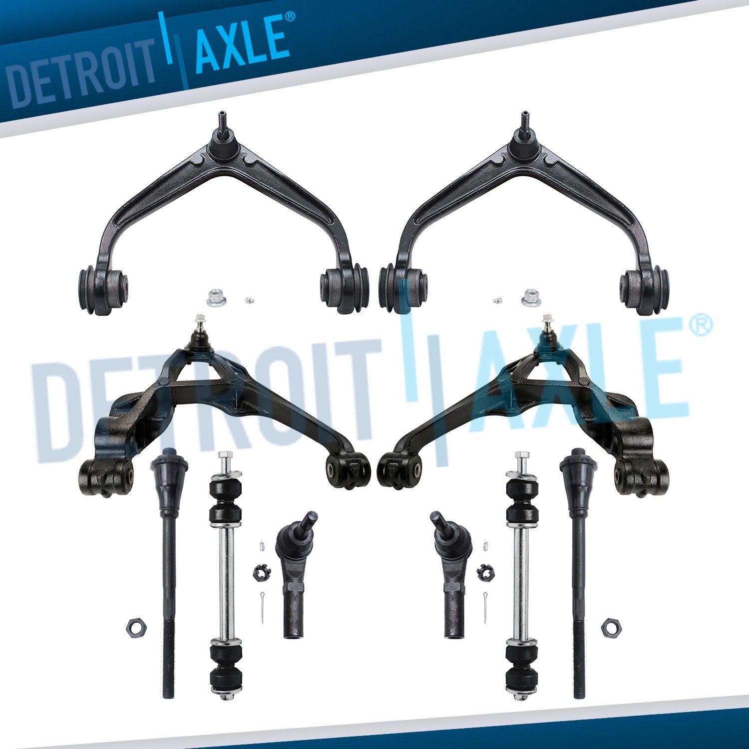 Front Upper Lower Control Arms Sway Bars Tie Rods for Silverado Sierra 2500 HD