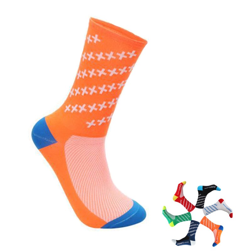 Pro Cycling Socks Mens Womens Riding Bicycle Sports Ankle Socks MTB BMX Orange