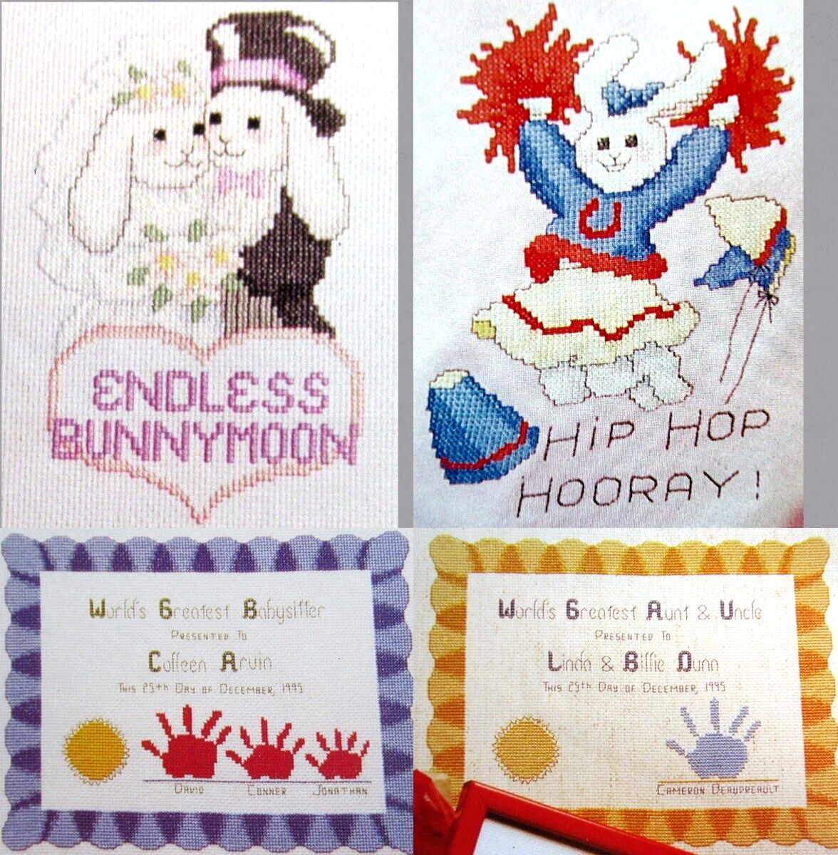 Worlds Greatest Diploma Endless Bunnymoon Cheerleader CROSS STITCH PATTERNS