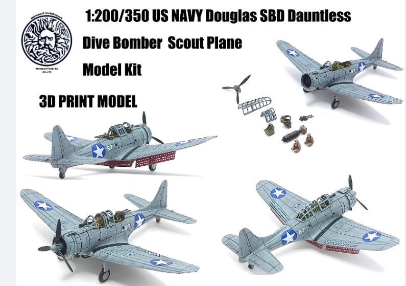 High-precision 1:200/350 US NAVY Douglas SBD Dauntless Dive Bomber Model Kit