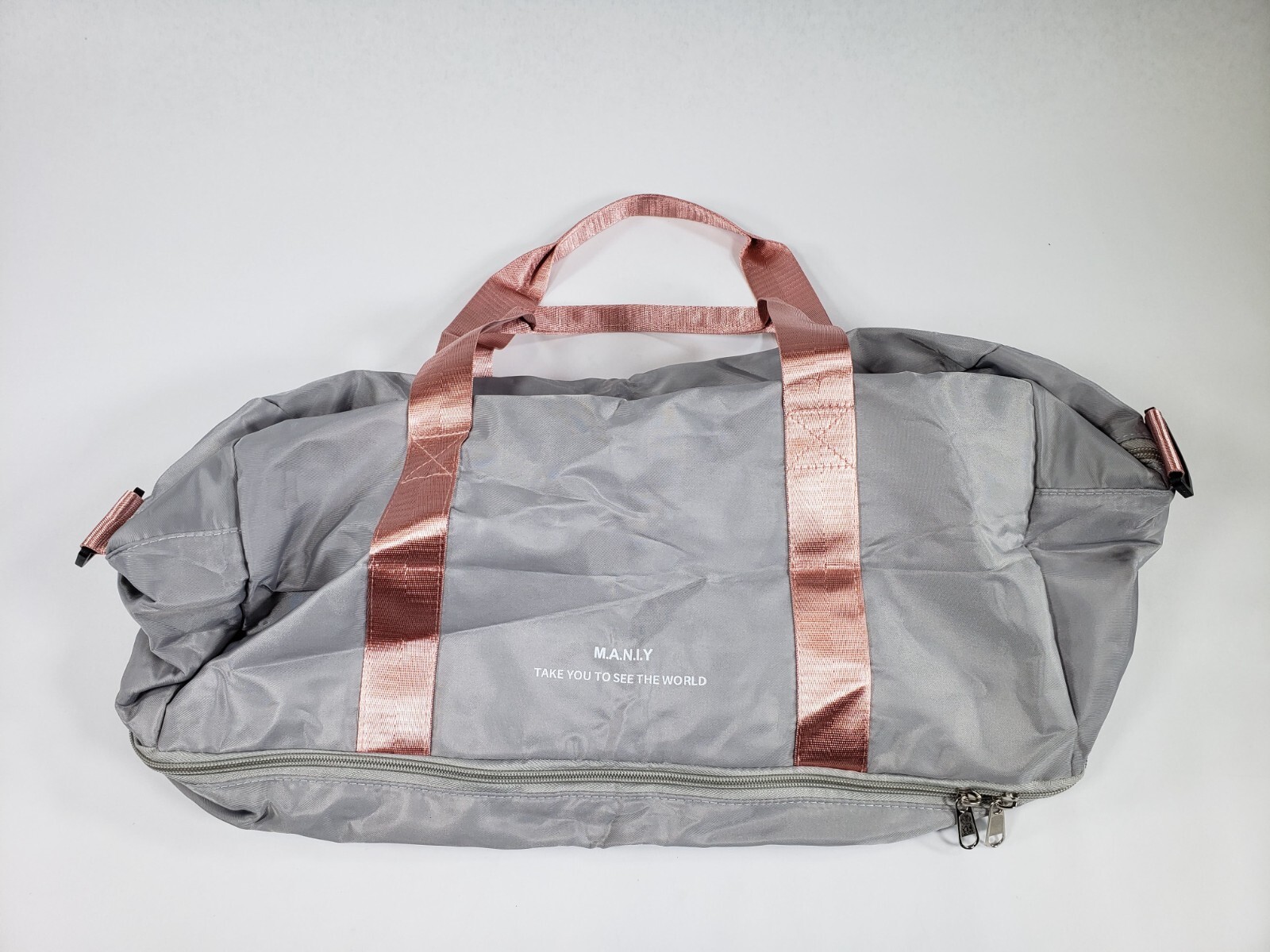 Light Gym Bag with Shoe Compartment Large Capacity Sports Travel Duffle Bag Grey