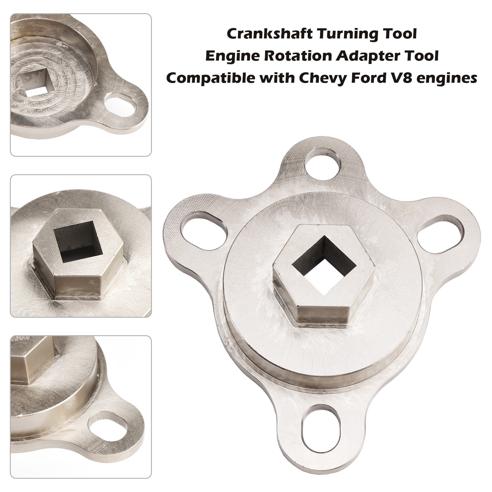 Crankshaft Turning Tool Engine Rotation Adapter Tool For Chevy Ford V8 engines.
