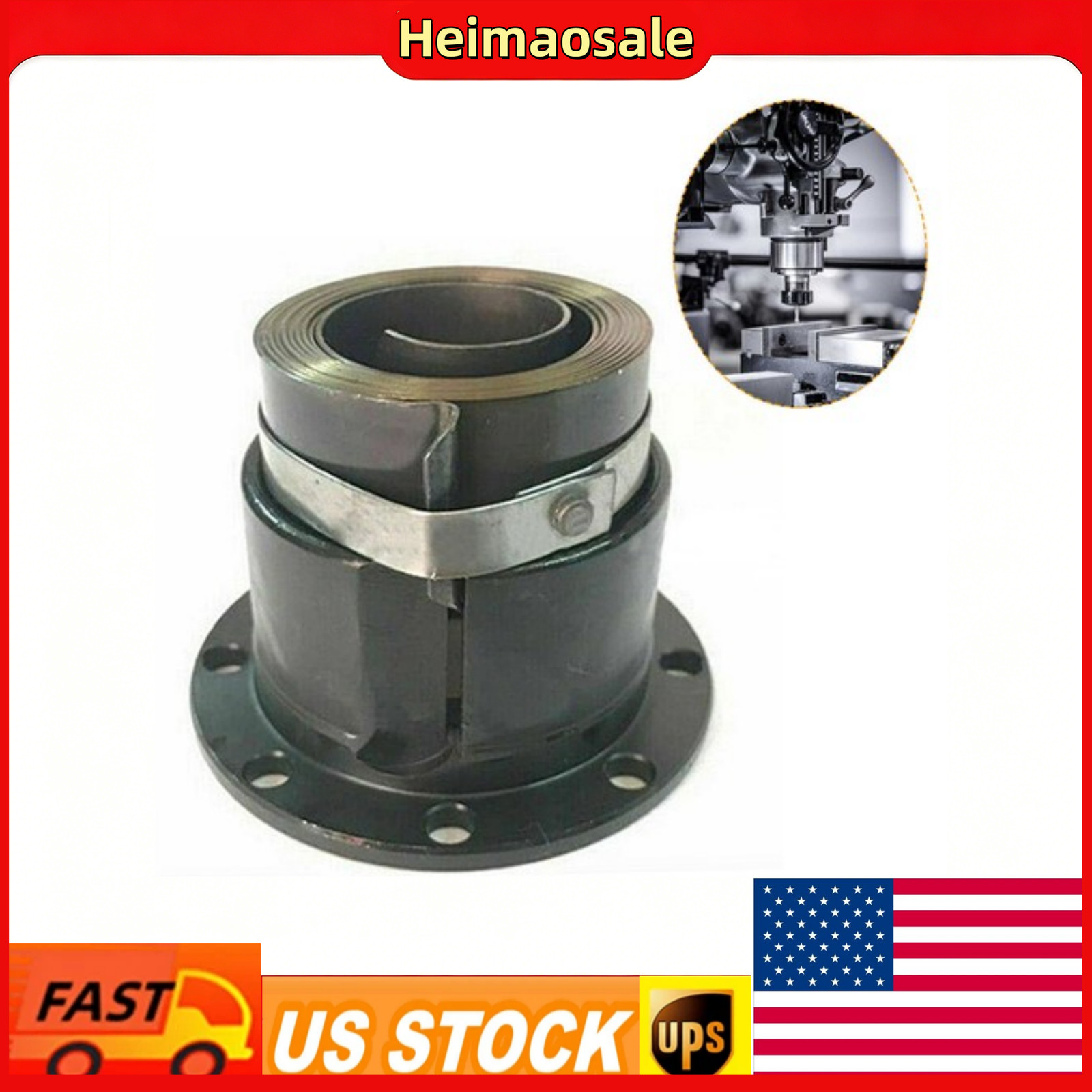 25mm Mill Milling Machine Part Clock Spring W/ Steel Housing For Bridgeport
