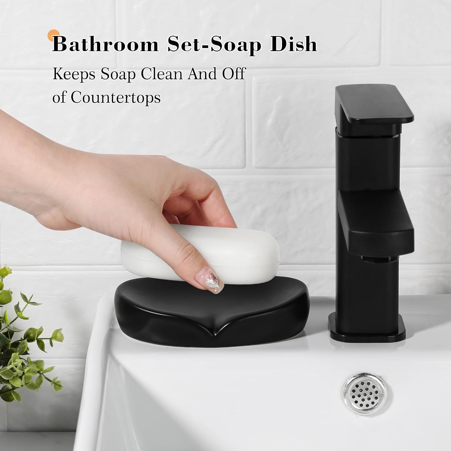 Bathroom Accessory Set Soap Dispenser Toothbrush Holder Storage Tray