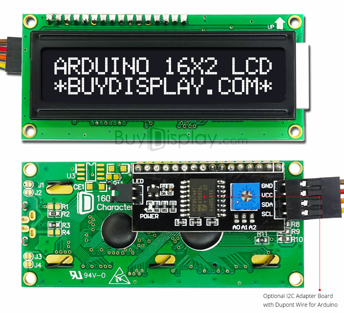 Black IIC/I2C/TWI 16x2 Serial Character LCD Module Display for Arduino w/Library