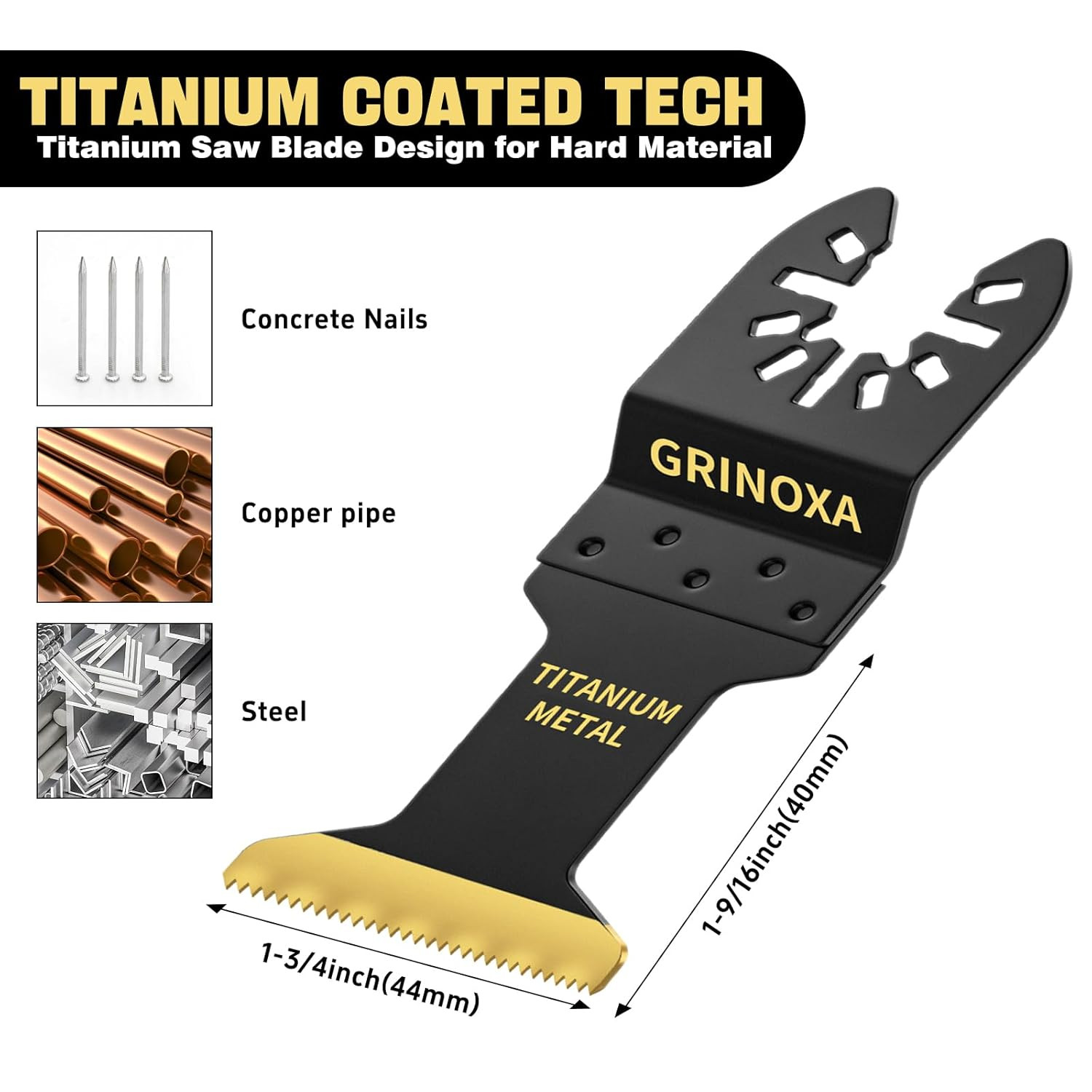 3PCS Titanium Oscillating Tool Blades, Professional Universal Multitool Blades O