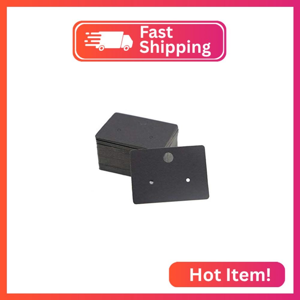 sowaka 50 Pcs Earring Display Cards with 50 pcs Self Seal Bags 3 Holes Small Bla