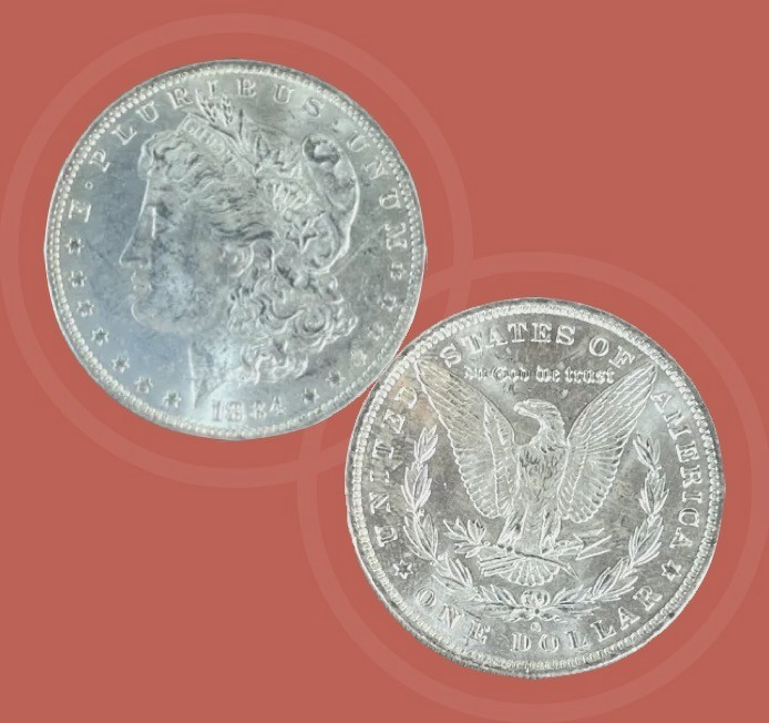 1884 O  Morgan Silver Dollar $1 - New Orleans Mint- 90 % Silver
