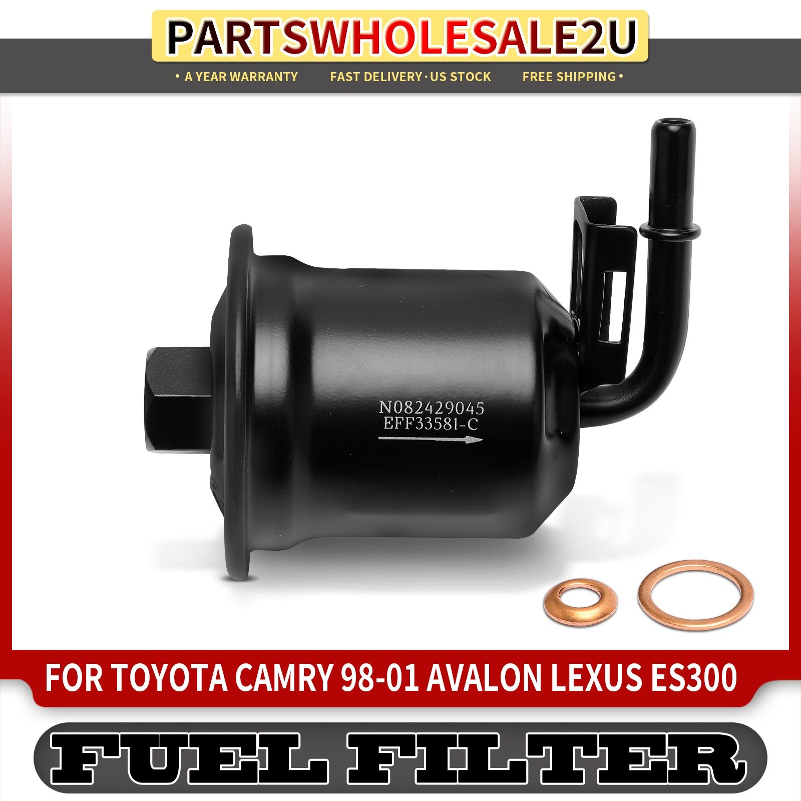 Fuel Filter for Toyota Camry 1998-2001 Solara Avalon Lexus ES300 97-01 2.4L 3.0L