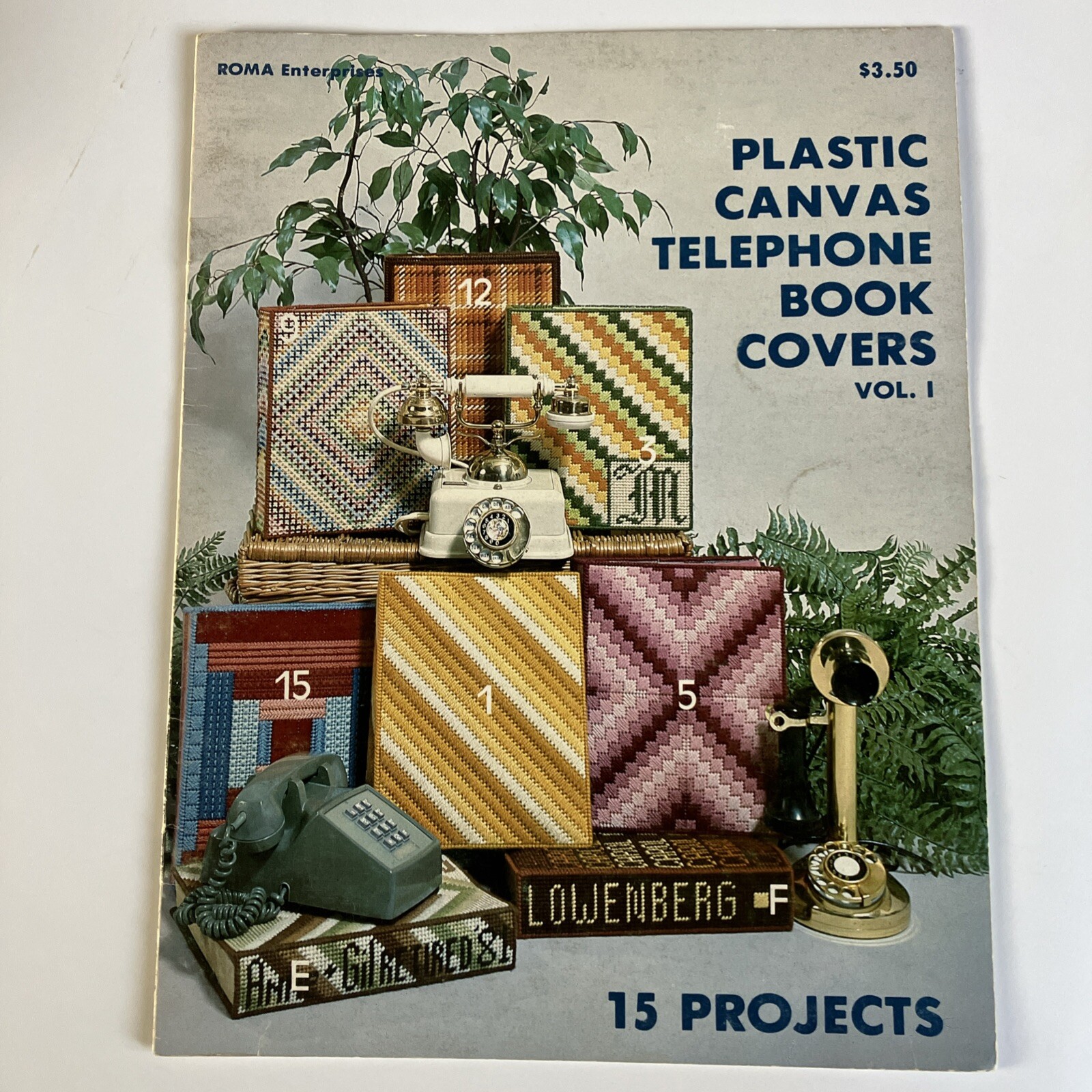 Roma Enterprises Plastic Canvas Telephone Book Covers Vol 1. 15 Patterns Leaflet