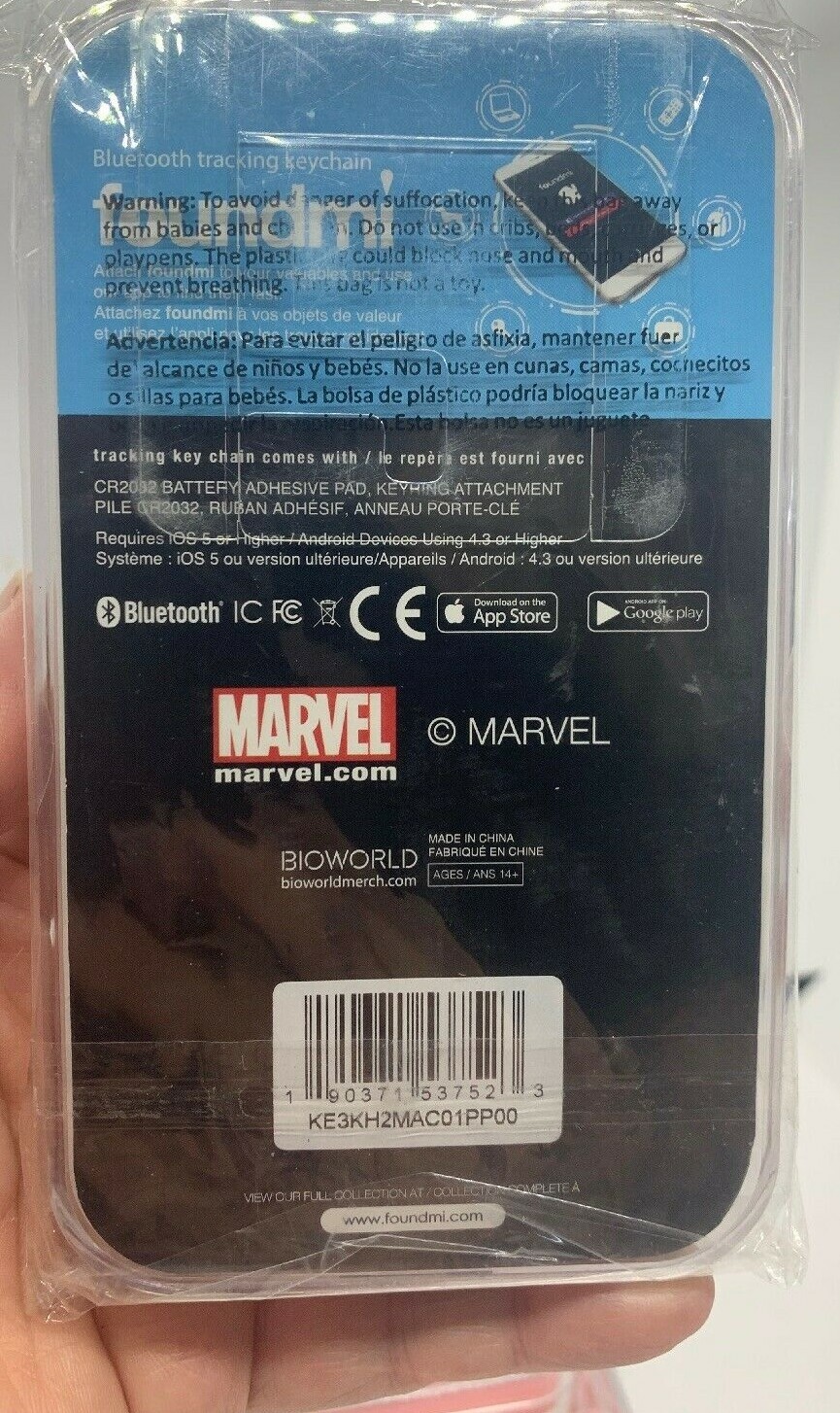 Avengers Thor foundmi Bluetooth Tracker Backpack Keys GPS Marvel Keychain