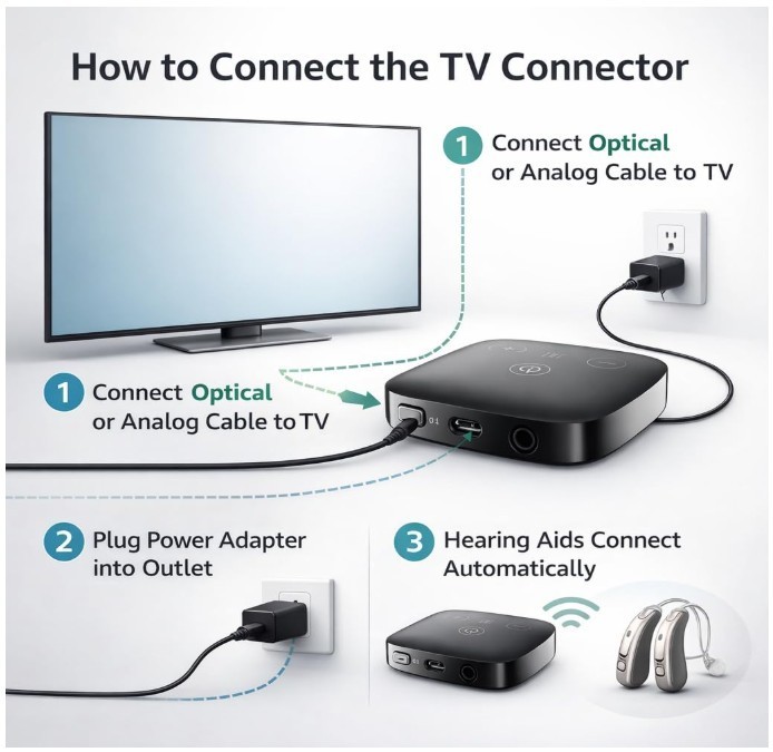 Phonak TV Connector Wireless Audio Streamer for Compatible Hearing Aids