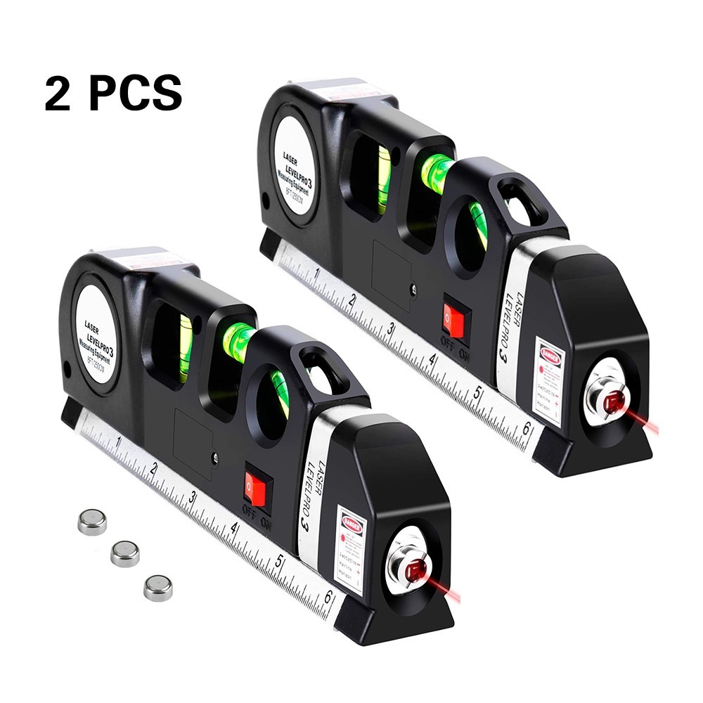 2Pc Laser Level Line Tool Multipurpose Laser Level Kit Standard Cross Line Laser