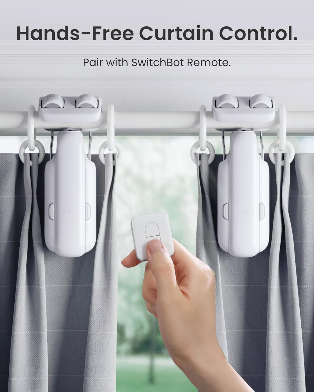 SwitchBot 2025 Automatic Curtain Opener 2 Packs with Remote, Bluetooth Remote Co