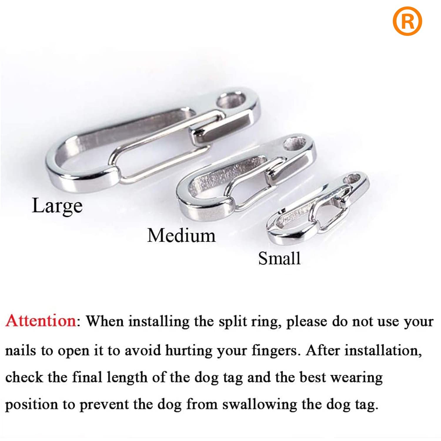 IVIA Dog Tag Clips / 2 Pack/Multiple Size 304 Stainless Steel Quick Clip with...