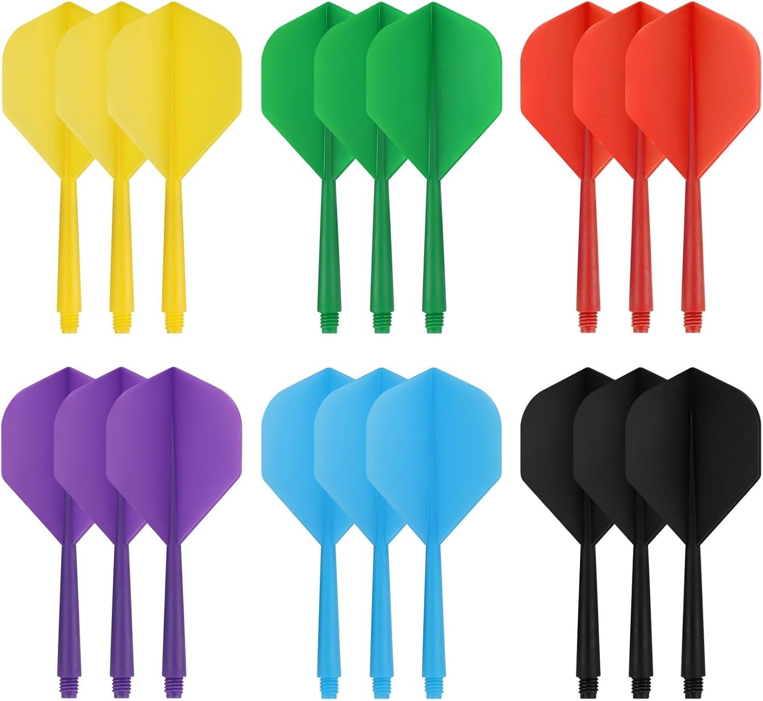 Accmor 18pcs Integrated Dart Shaft and Flights, Dart Flights for Steel Tip Darts