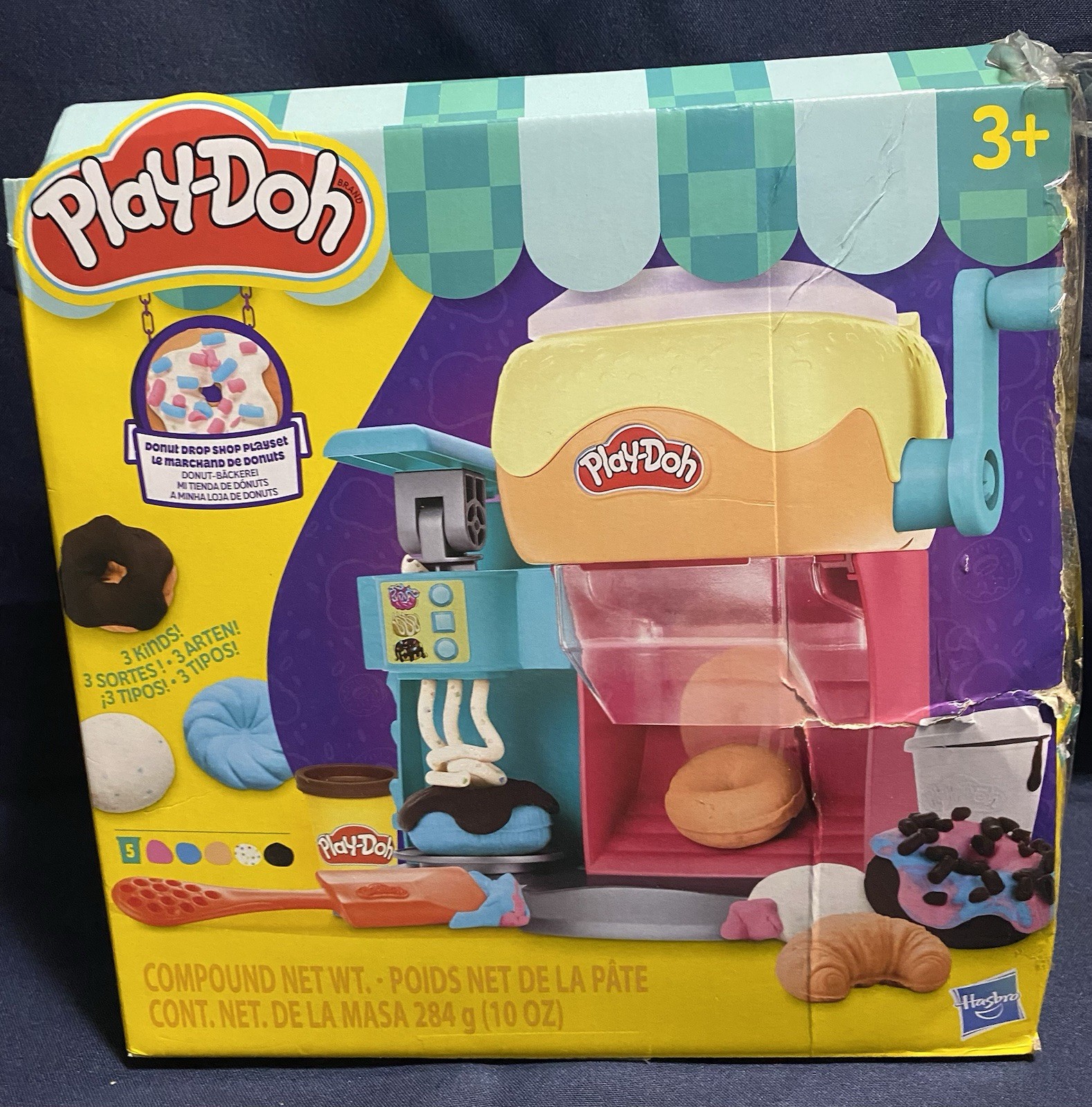 Play-Doh Donut Drop Shop Playset by Hasbro New In Box  But Box Was Torn See Pic