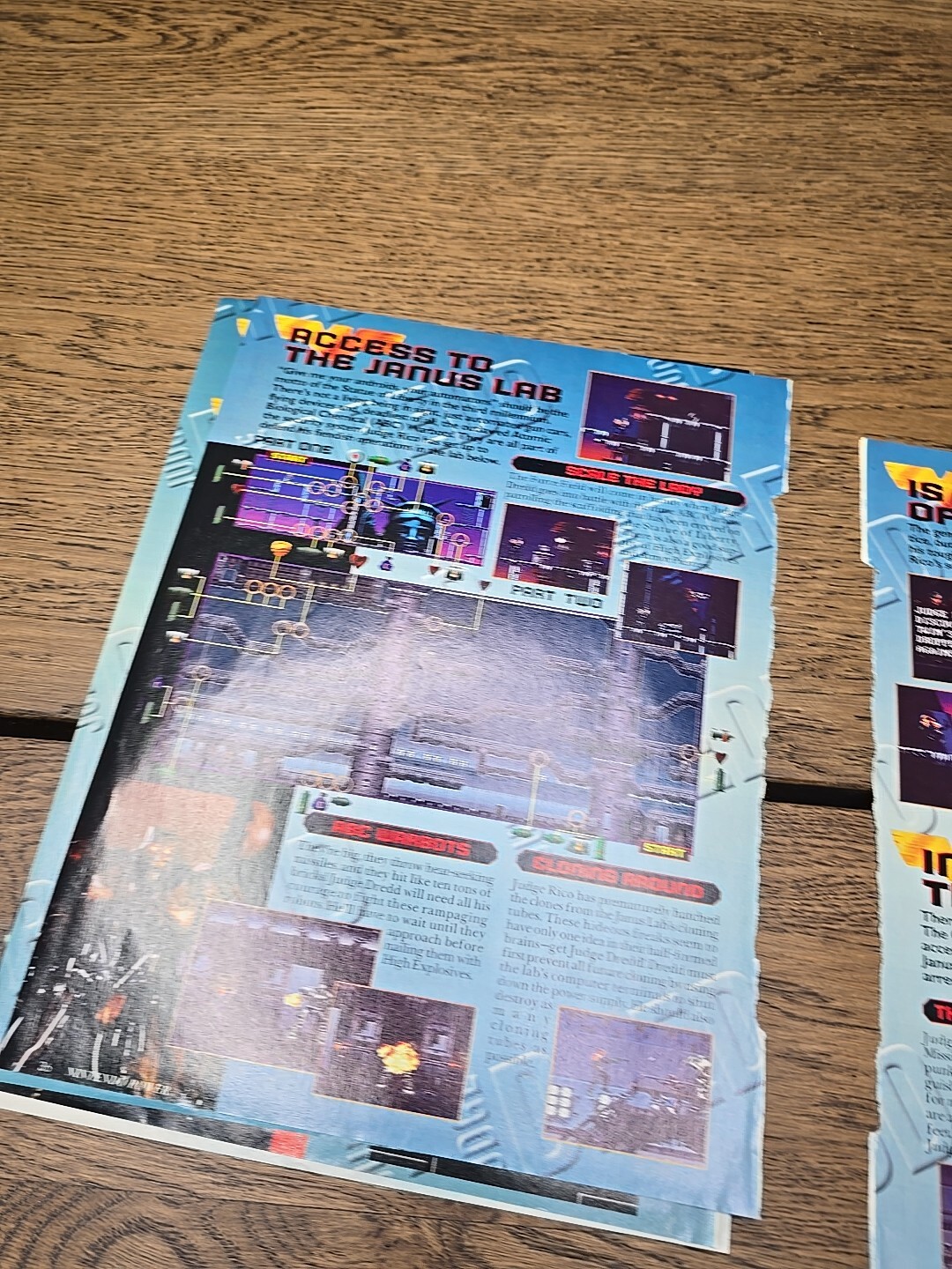 Judge Dredd Nintendo Power Magazine Guide Pullout Cheat Sheets Cut Outs Vintage