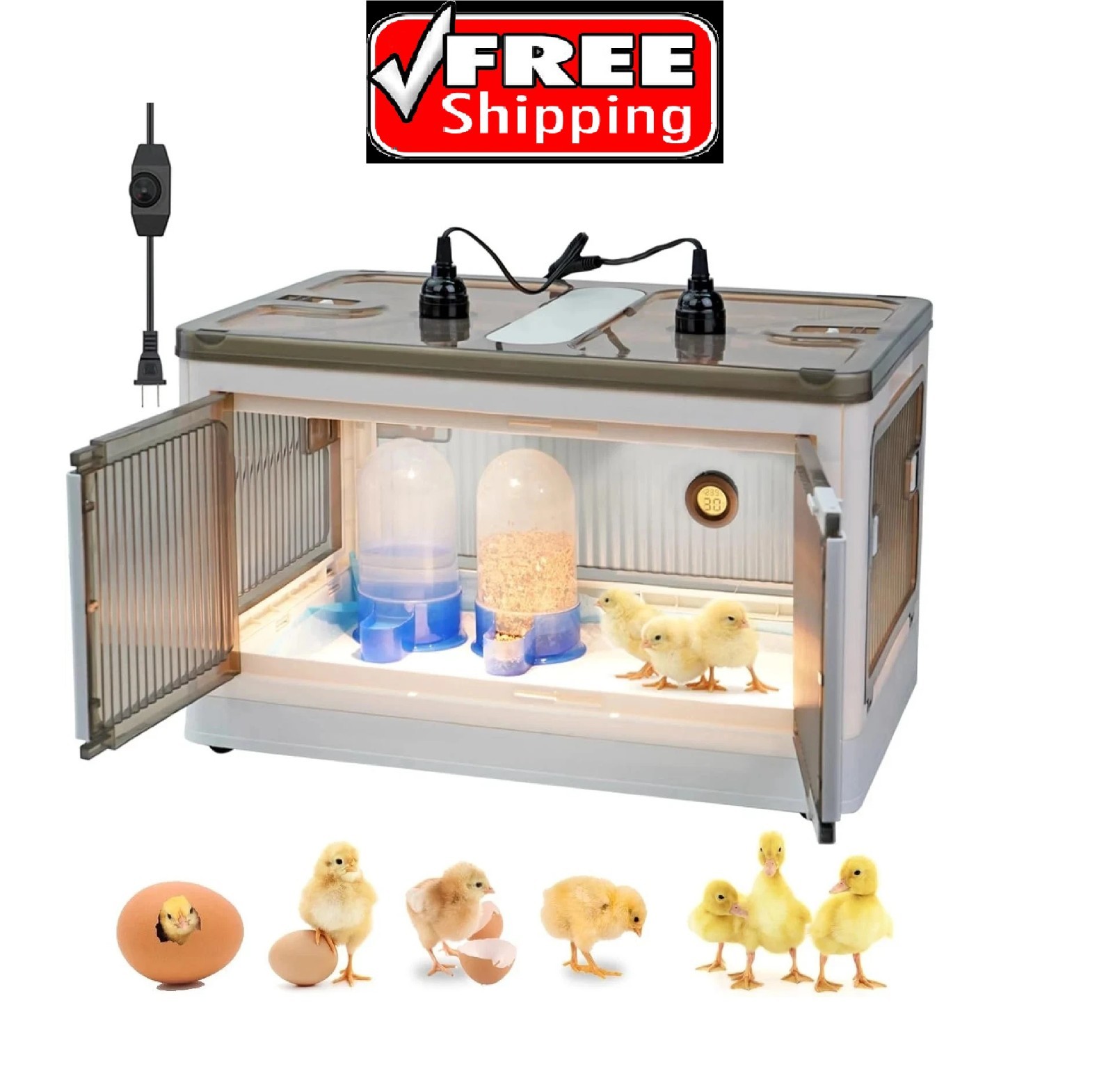 Brooder Box for Chicks Quail Brooder Box with Thermostat Poultry Heater