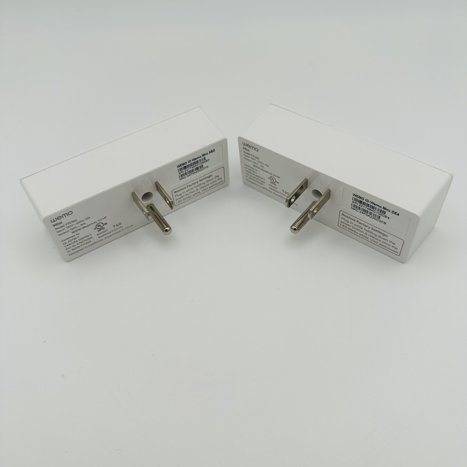 WeMo WiFi Enabled Mini Smart Plug - White - Model No. F7C063