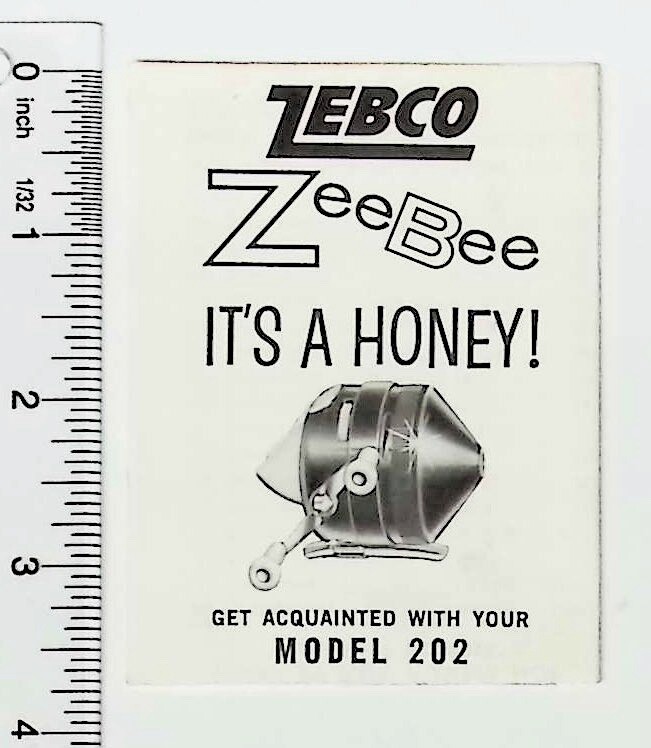 Zebco Zee  Bee Model 202  Fishing Reel Manual Parts List Old Fishing Reels