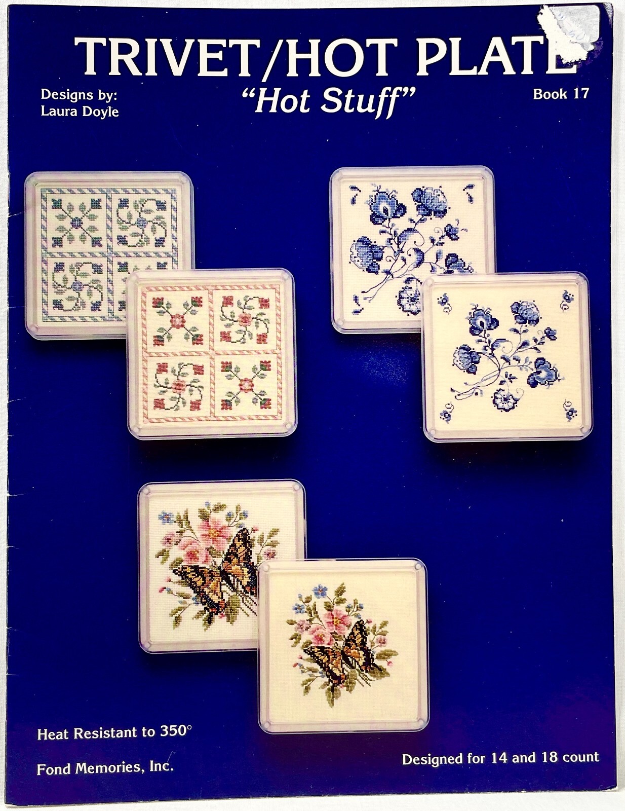 1992 Fond Memories Trivet/Hot Plate Hot Stuff 17 Cross Stitch Pattern Book 14282