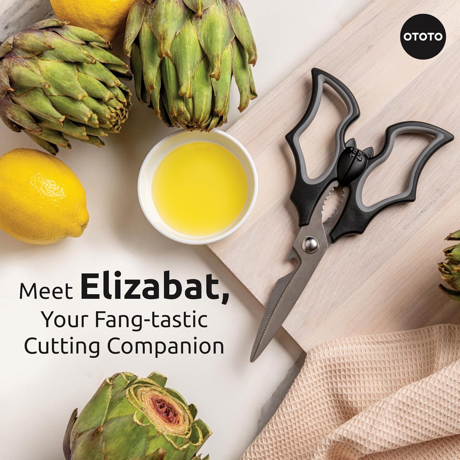 OTOTO Elizabat Bat Shaped Kitchen Scissors Gothic Style