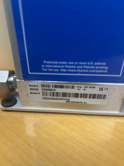 MKS Mass Flow Controller GE50A004502R3V020 RANGE 500 SCCM AR