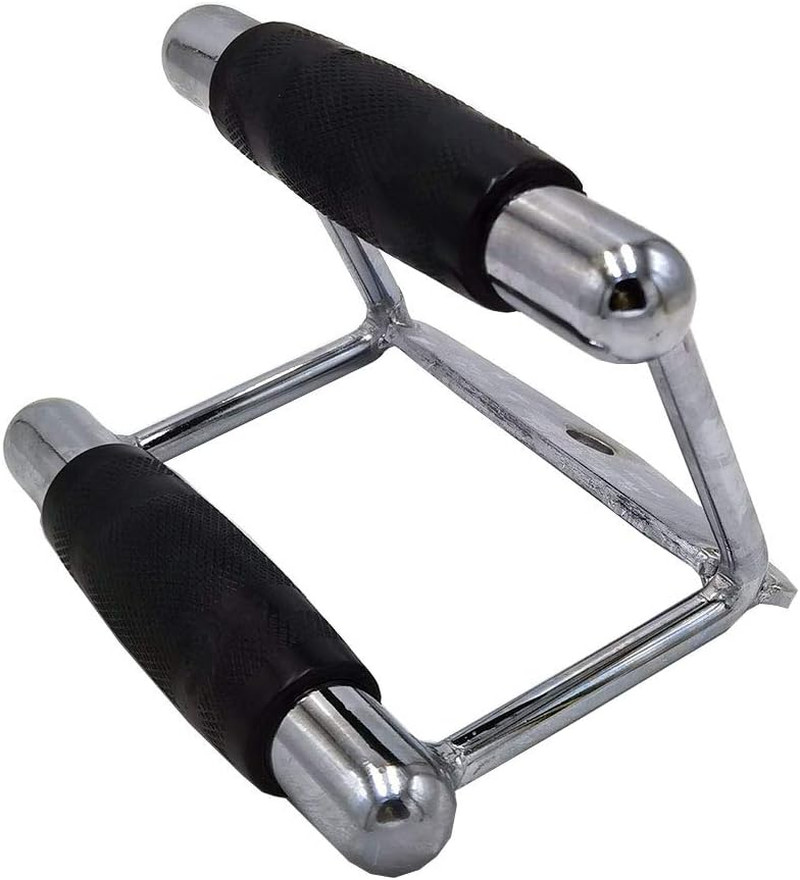 LAT Pull down Bar, Strength Training Deluxe Single Double D Handle Tricep Rope,