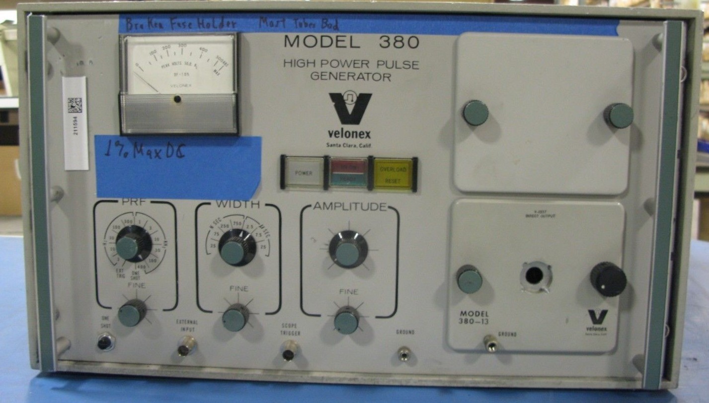 VELONEX MODEL 380 High Power Pulse Generator for Parts/Repair
