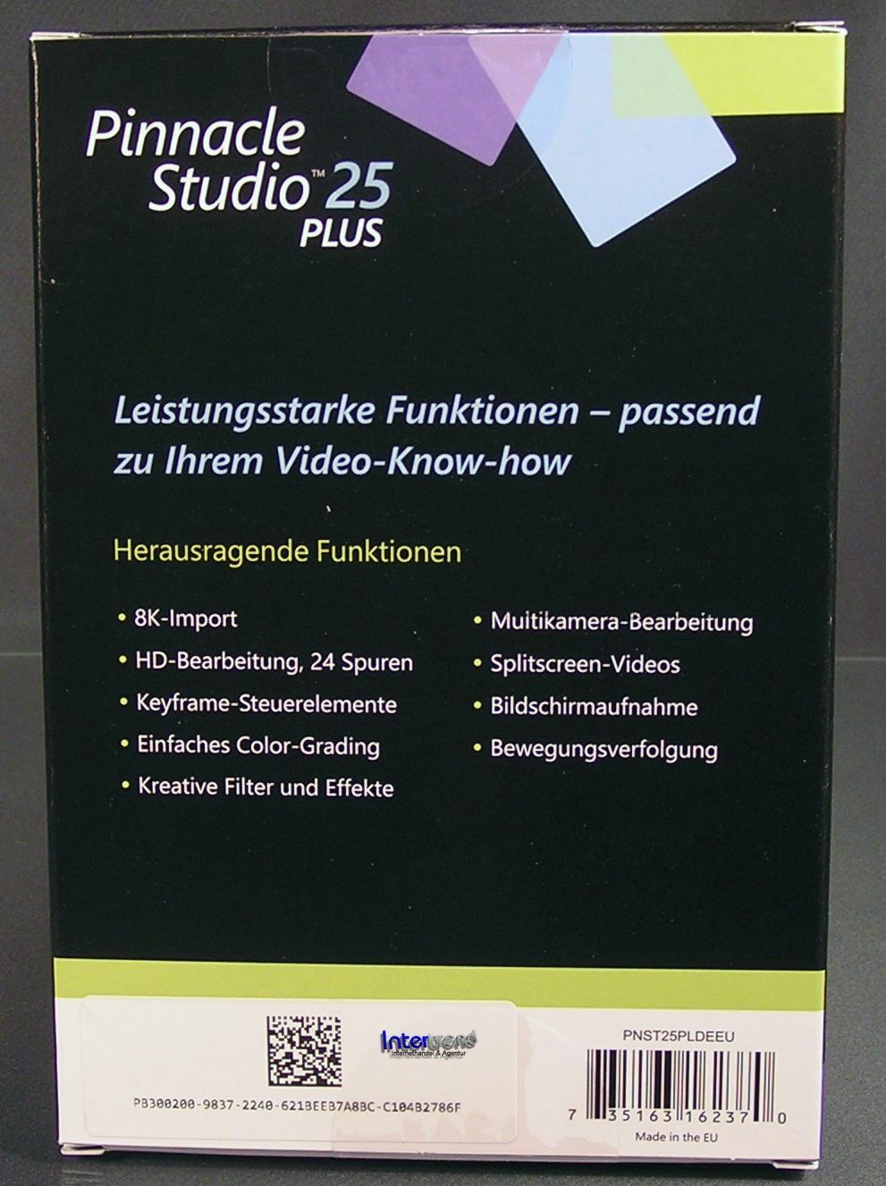 Pinnacle Studio 25 Plus Full Version Box + DVD 4K Video Software + Manual NEW