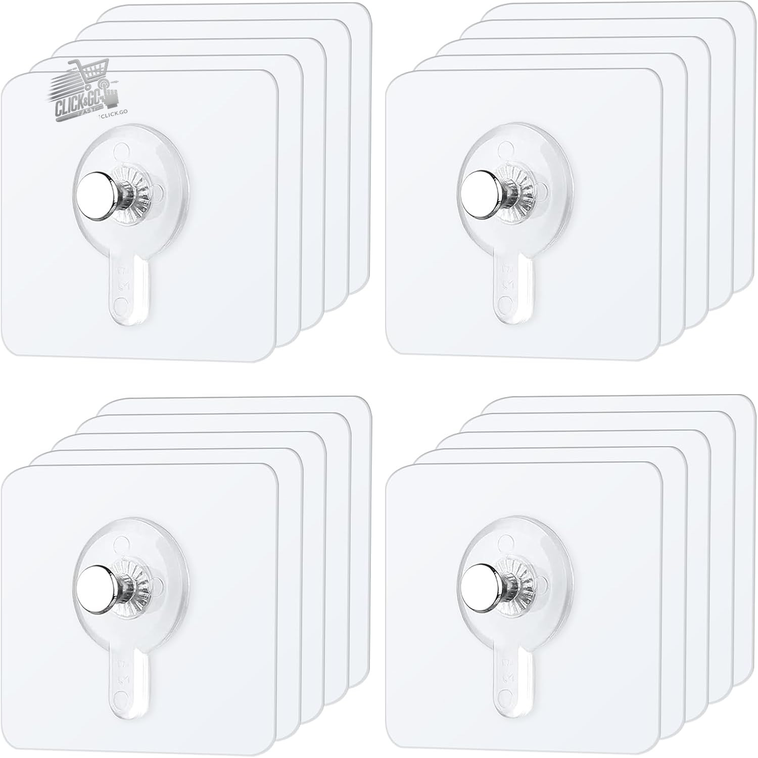 20 Pieces Wall Paint Sticker Hooks, Clear Nailless Picture Hangers,