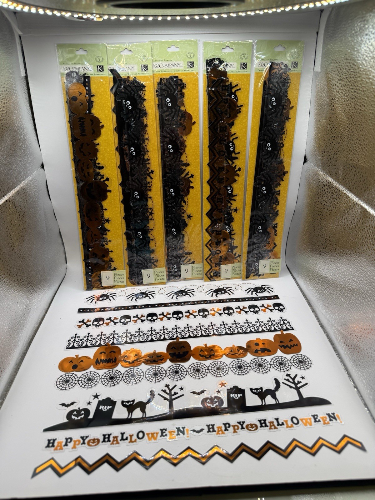 K&Company Halloween Scrapbook borders  9 pieces different designs Retired NEW